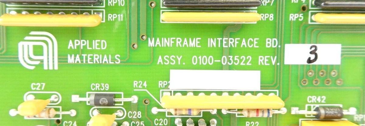 Used AMAT Applied Materials 0100-03522 Mainframe Interface PCB Card Working Surplus