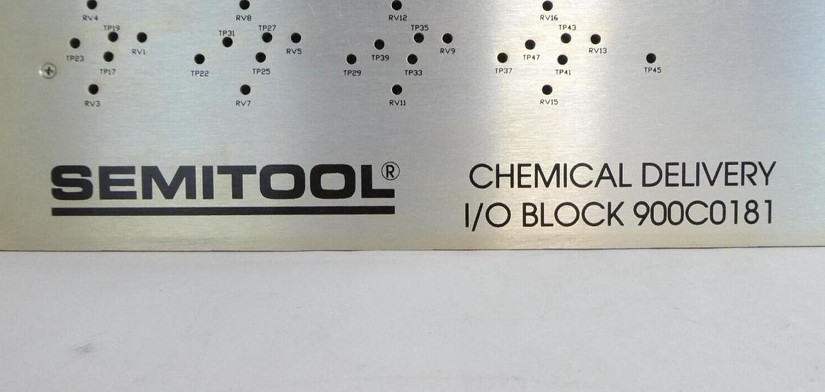 Used Semitool 900C0181 Chemical Delivery I/O Block Assembly Working Surplus