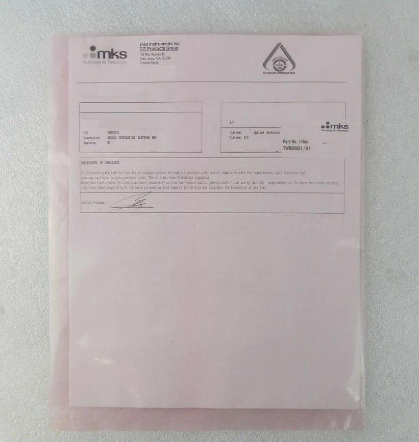 Used MKS Instruments TWSPK001 TOOLweb Sensor Integration Platform SIP BlueBox New