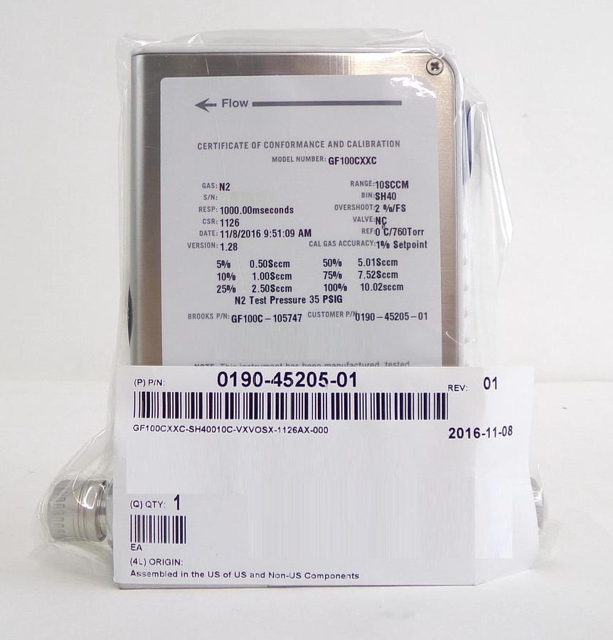 Brooks Instrument GF100C-105747 Mass Flow Controller MFC 10 SCCM N2 New