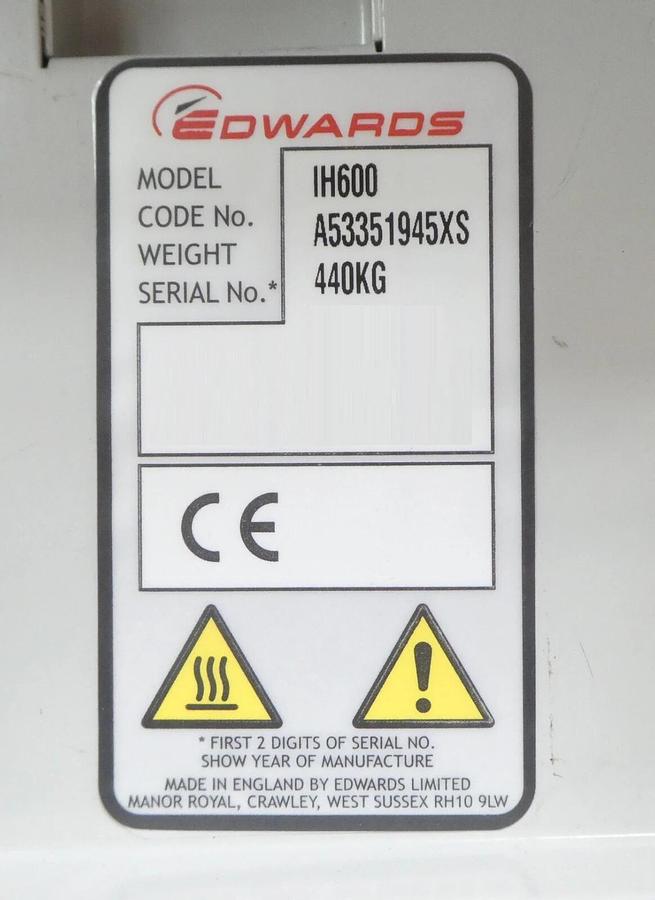 Used iH 600 NEW LOOK Edwards A53351945XS Dry Pump IH600 Error 5512 Tested As-Is
