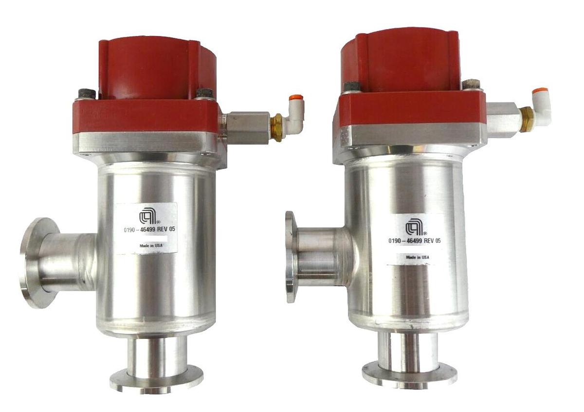 Used MKS Instruments 100019082 Isolation Angle Valve AMAT 0190-46499 Lot of 2 Working