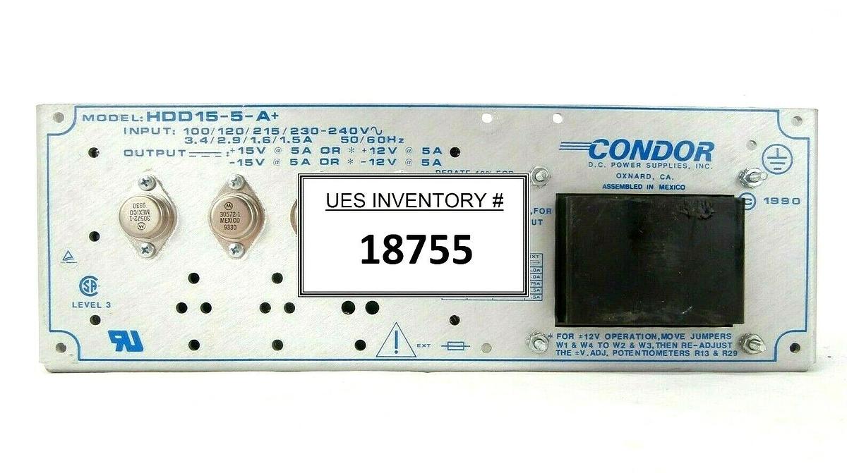 Used Condor HDD15-5-A+ DC Power Supply ±15V Power-One KLA Instruments 2132 Working