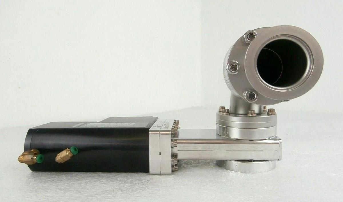 Used MDC Vacuum Products GV-1500V-P Vacuum Gate Valve 90° Angle NW40 Adapter Working
