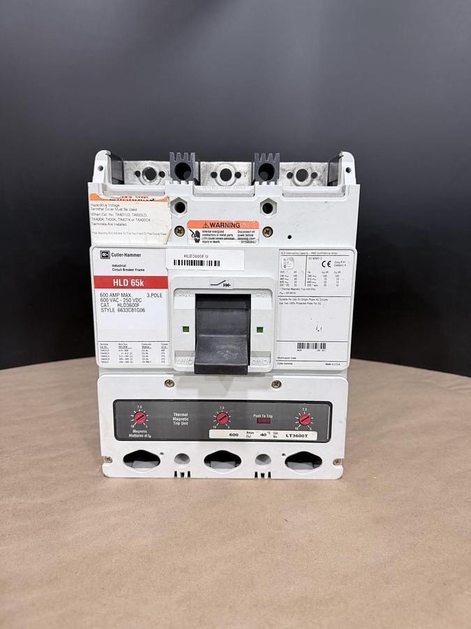 Used Eaton 83E9385 LDC 100k 600V 3-Pole Circuit Breaker LDC3600FK01P05Y17 Working
