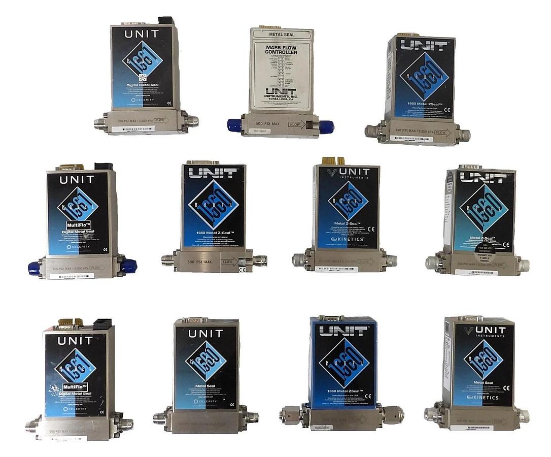 Used UNIT Instruments UFC Mass Flow Controller MFC UFC-1660 UFC-1661 Lot of 11