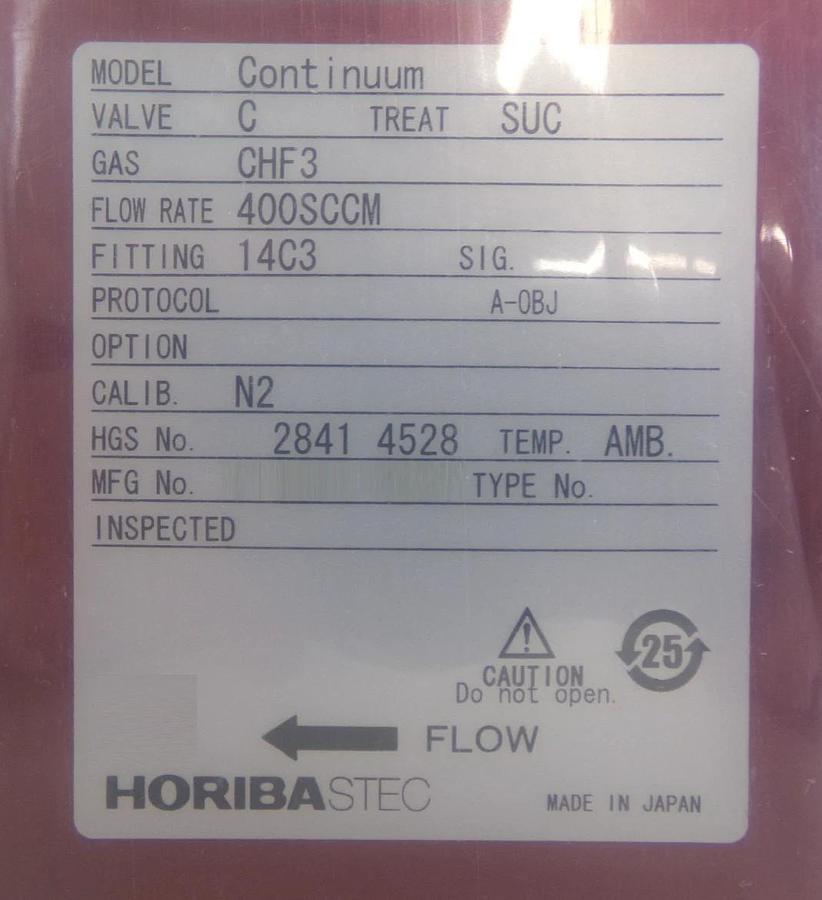 HORIBA STEC Continuum Digital Mass Flow Module MFC 400 SCCM CHF3 New