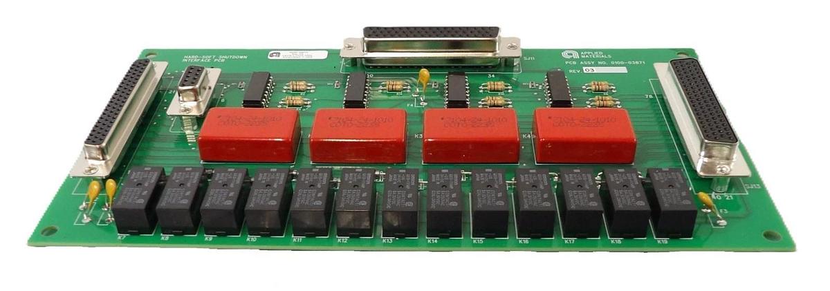 Used AMAT Applied Materials 0100-03871 Hard-Soft Shutdown Interface PCB Working