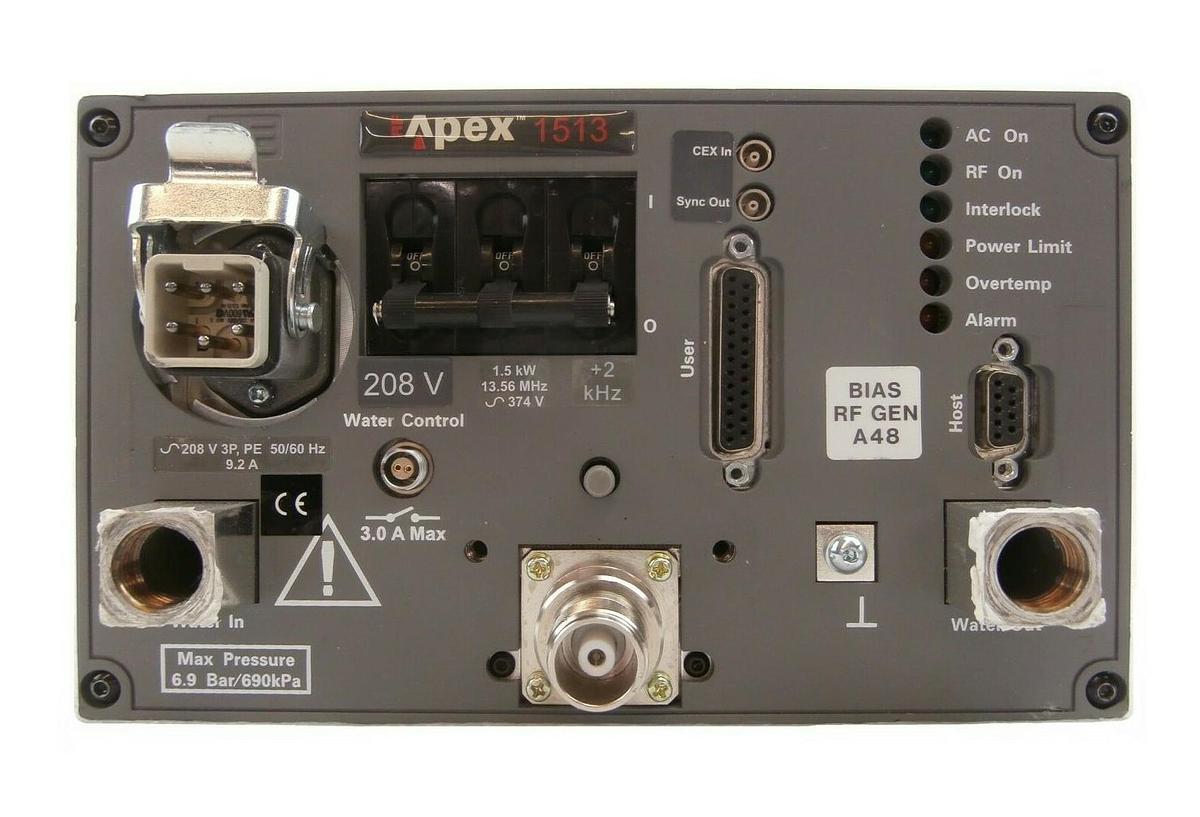 Used Apex 1513 AE Advanced Energy 1.5kW RF Generator Water Leak Tested Working