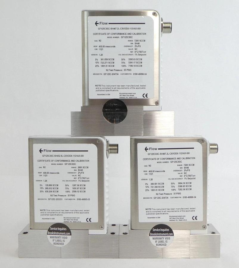 Used Brooks GF125C Mass Flow Controller MFC GF125CXXC Lot of 11 Working Surplus