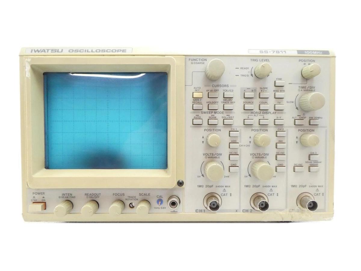 Used Iwatsu Electric SS-7811 100MHz Analog Oscilloscope Working Spare