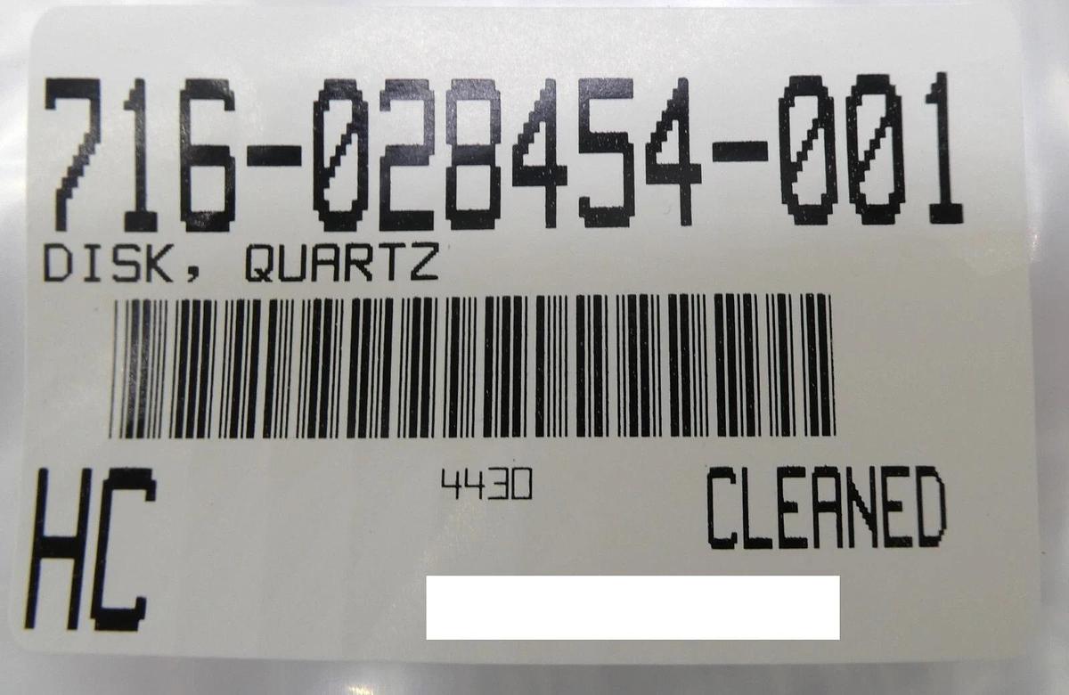 Used Lam Research 716-028454-001 Quartz Disk 200-300mm New Surplus