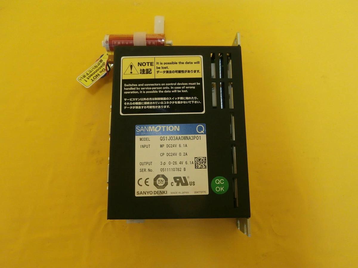 Used Sanyo Denki QS1J03AA0WNA3P01 AC Servo Motor Driver SANMOTION Q Working Surplus