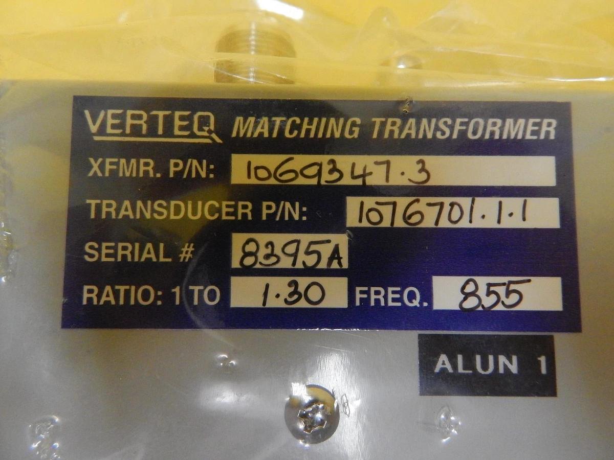 Used Verteq 1069347.3 RF Matching Transformer 1076701.1.1 Transducer 1:1.30 855 Used