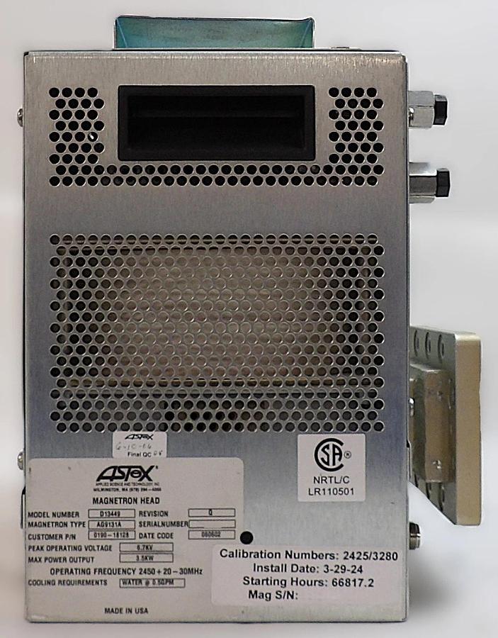 Refurbished ASTeX Applied Science & Technology D13449 3.5kW Magnetron 0190-18128 Refurbished