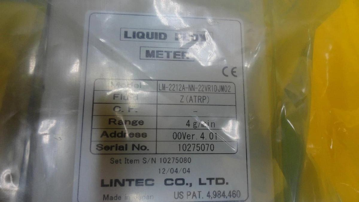 Refurbished Lintec LM-2212A-NN-22VR1DJM02 Flow Meter 1033-867-01-R Z(ATRP)4g/min Refurbished