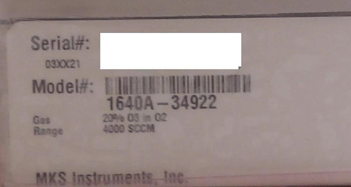 Used MKS Instruments 1640A-34922 Mass Flow Controller MFC 4000 SCCM O2 Lot of 6 New
