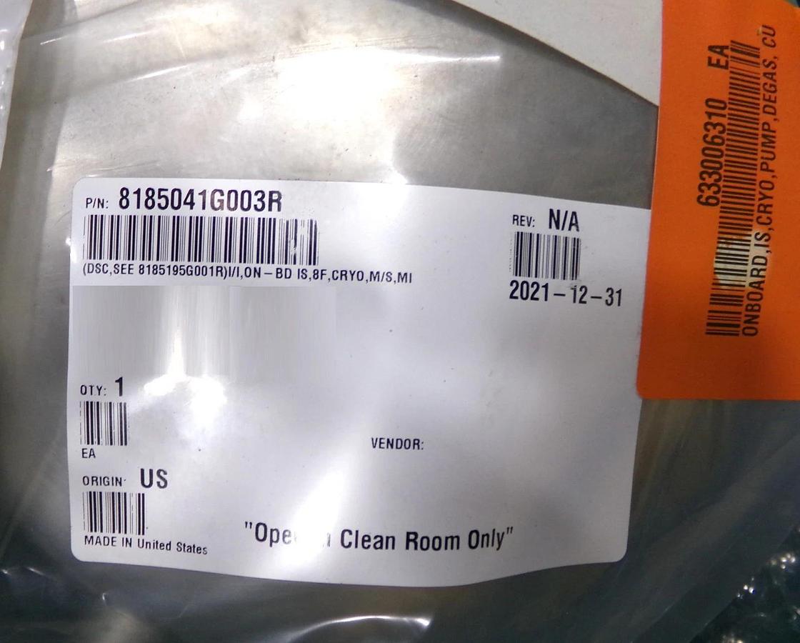 Refurbished CTI-Cryogenics 8185041G003R On-Board IS 8F Cryopump 633006310 OEM Refurbished