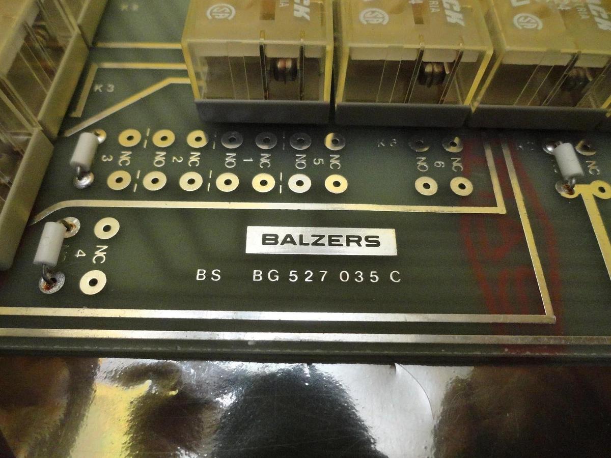 Used Balzers BG 527 032 BU 24V Relay PCB Card BG 527 108 AS Used Working
