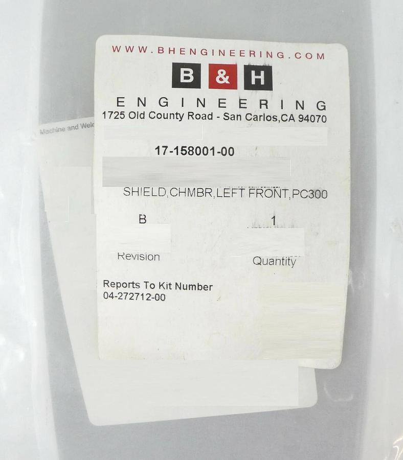 Novellus Systems 17-158001-00 PC300 Left Front Chamber Shield New Surplus