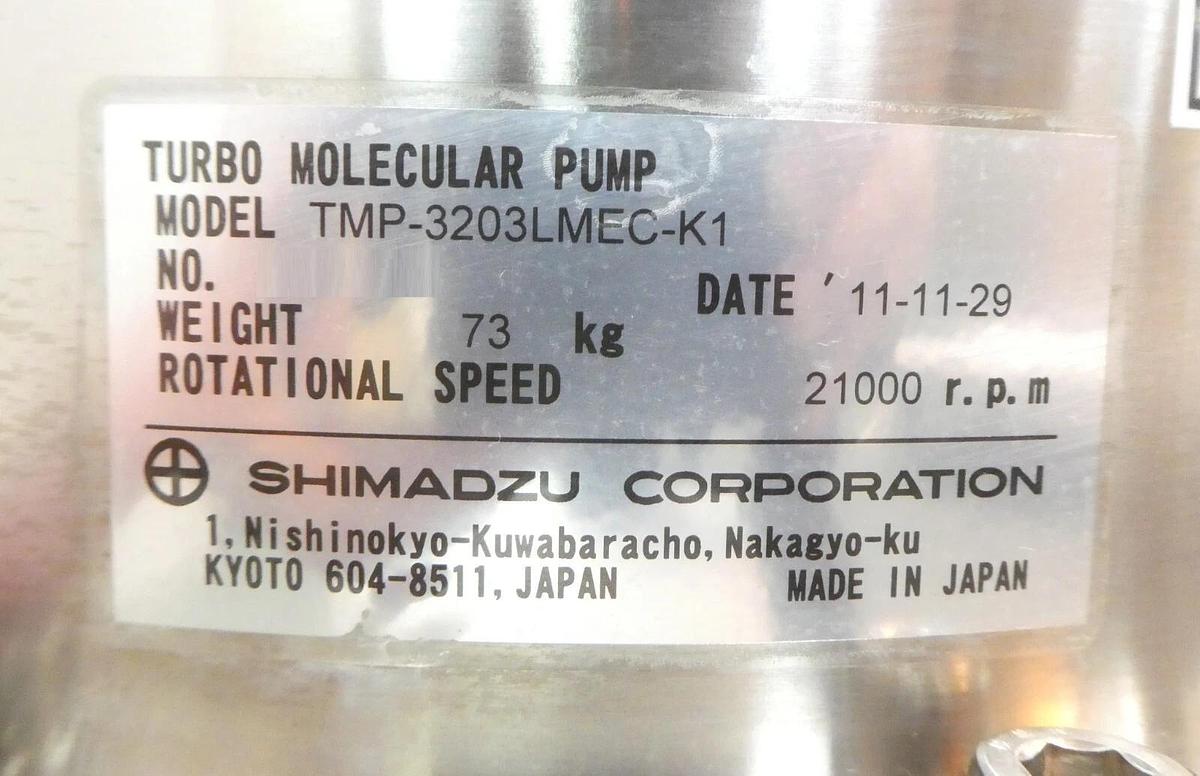 Used TMP Shimadzu TMP-3203LMEC-K1 Turbomolecular Pump Turbo Tested Working Rebuild