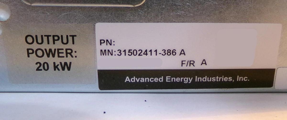 Used DC Pinnacle 20kW AE Advanced Energy 31502411-386 DC Power Supply Surplus