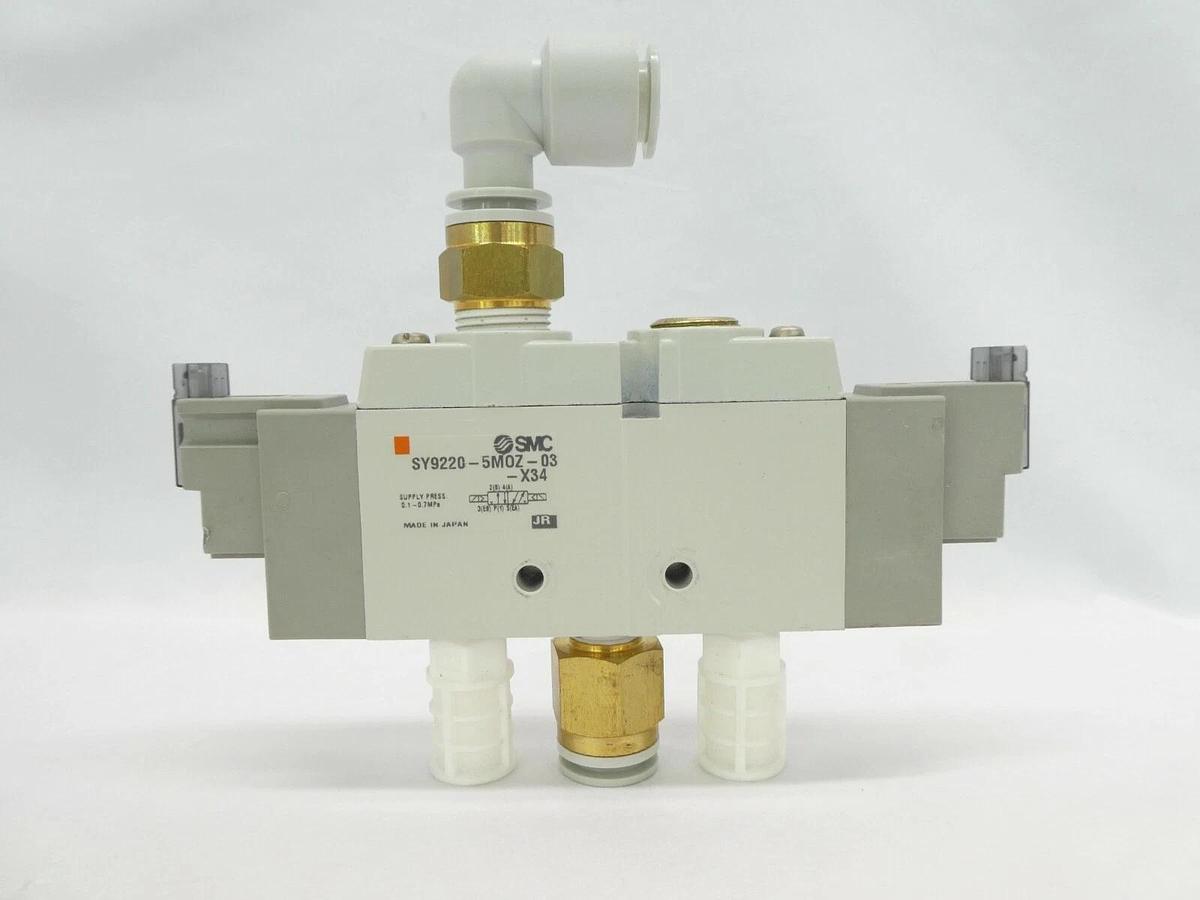 Used SMC SY9220-5MOZ-03-X34 Solenoid Valve SY9000 Lot of 6 Working Surplus