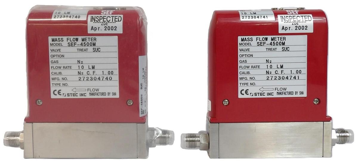 Refurbished STEC SEC-4500M Mass Flow Controller MFC 10 LM N2 Lot of 2 OEM Refurbished