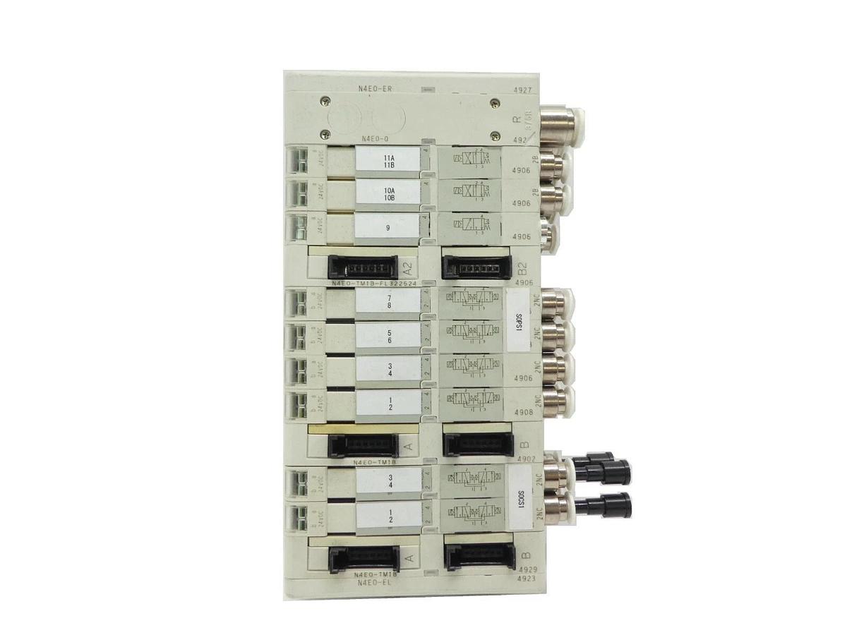 Used CKD N4E0 Series 9-Port Pneumatic Manifold N4E0-ER N4E0-EL N4E0-TM1B Lithius