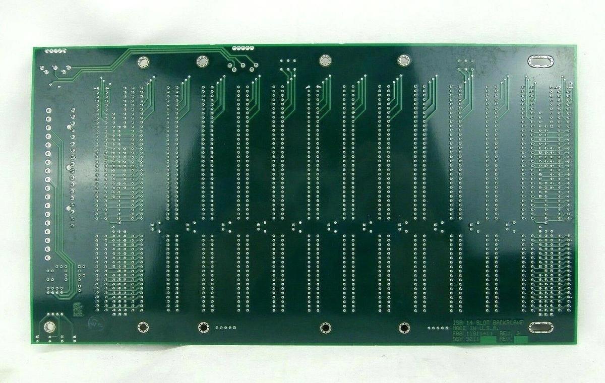 Used Plasma-Therm 9011 ISA 14 Slot Backplane Board PCB 11911411 Clusterlock Spare