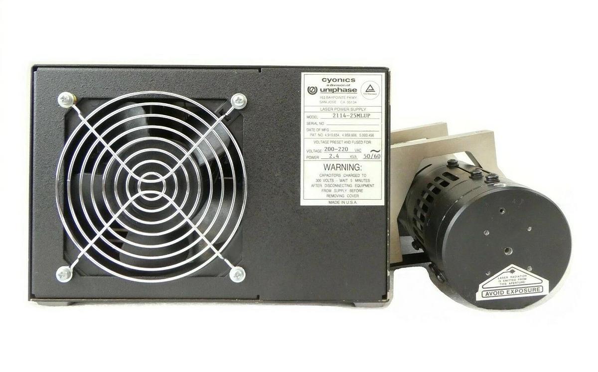 Used Uniphase 2214-25MLUP Laser and Controller Set Cyonics Ultrapointe 1000 Working