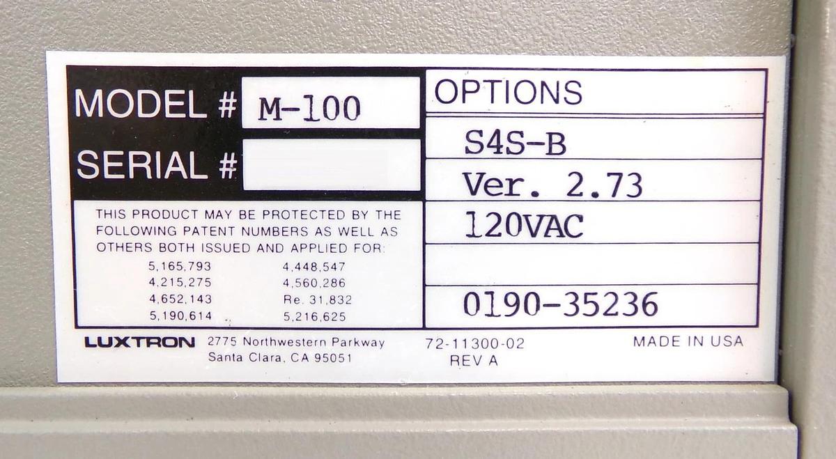Used Luxtron M-100 Optical Fiber Temperature Controller 100C AMAT 0190-35236 Working