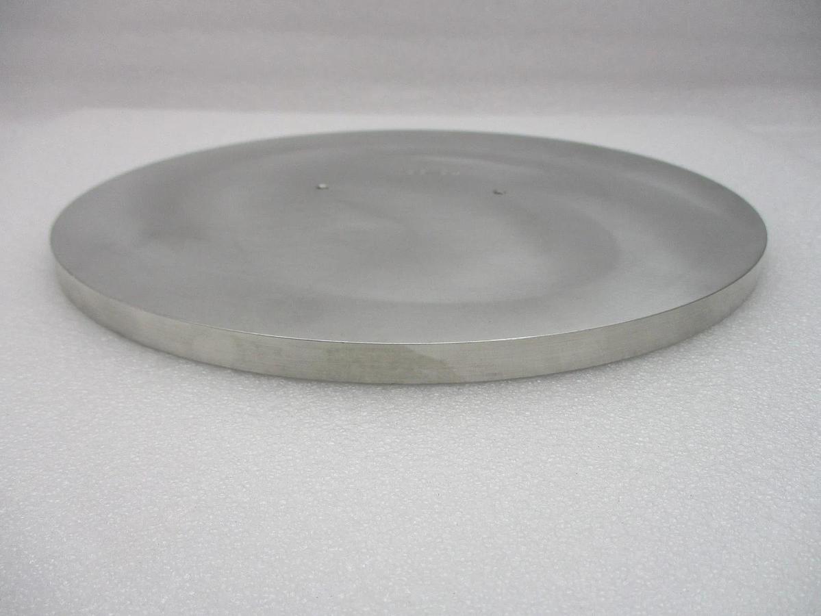 Used TEL Tokyo Electron Bell Jar Blank Off Plate 11.94" MRC Stainless Steel Working