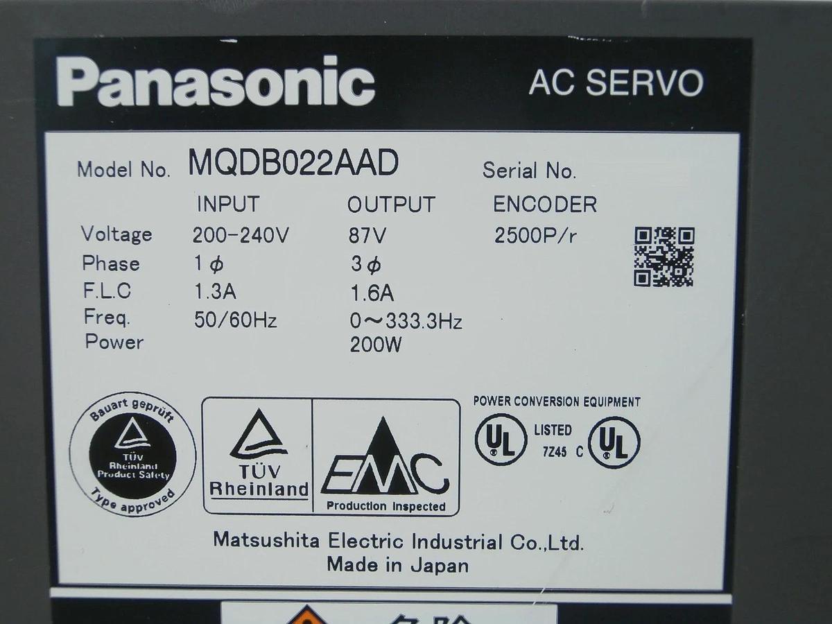Used Panasonic MQDB022AAD AC Servo Driver Used Working