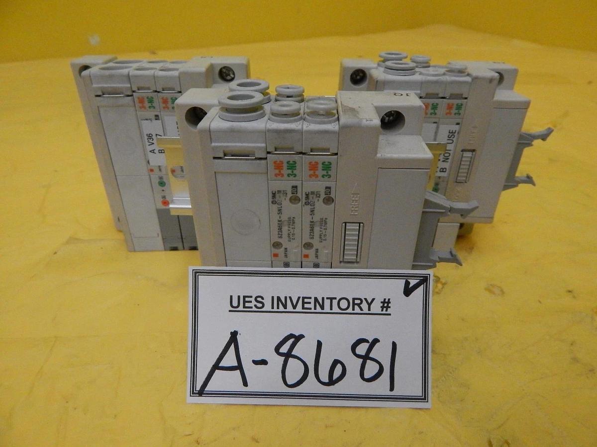 Used SMC 3D80-000057-V1 2-Port Pneumatic Manifold Lot of 3 SZ3A60K-5NLOZ-M-X31 Used
