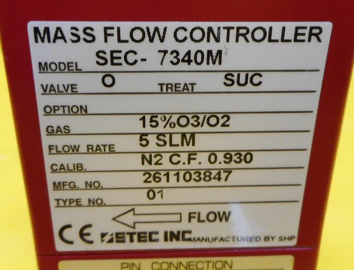 Used STEC SEC-7340M MFC Mass Flow Controller SEC-7340 5 SLM 15%O3/O2 Used Working