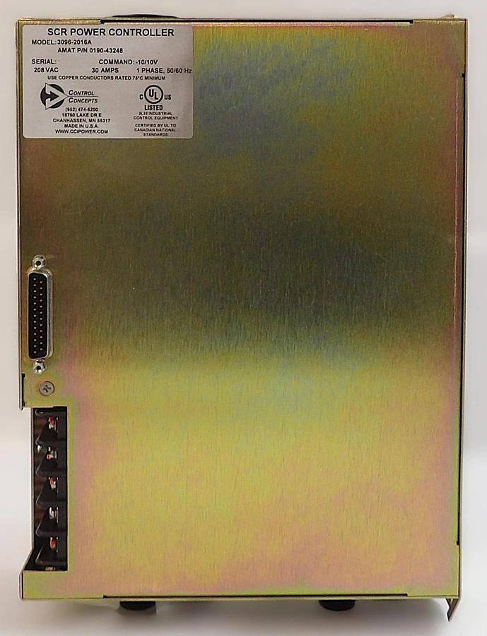 Used Control Concepts 3096-2016A SCR Power Controller AMAT 0190-43248 Working Spare