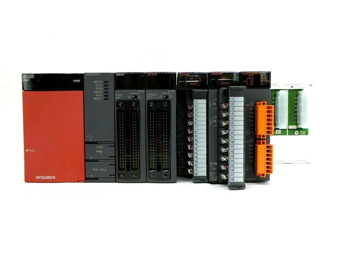Used Mitsubishi MELSEC-Q PLC Control Assembly Q02HCPU Q63P QX42 QY42P Q64AD Q62DAN
