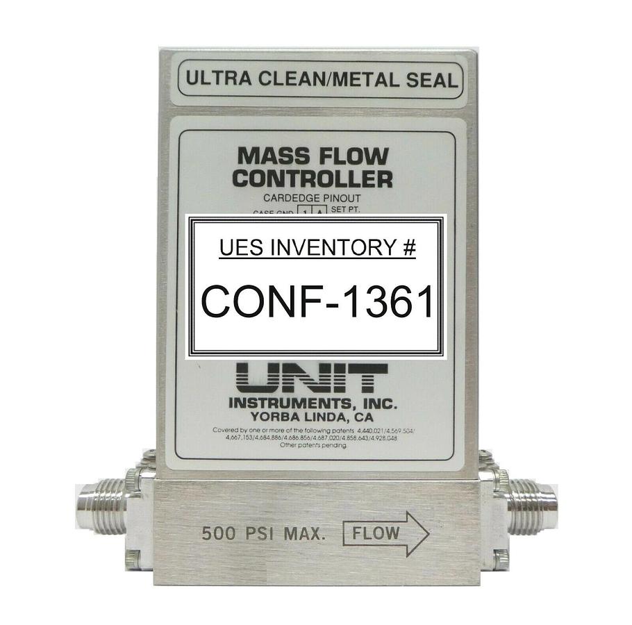 Used UNIT Instruments UFC-8160 Mass Flow Controller MFC 20 SLM Ar Working Spare