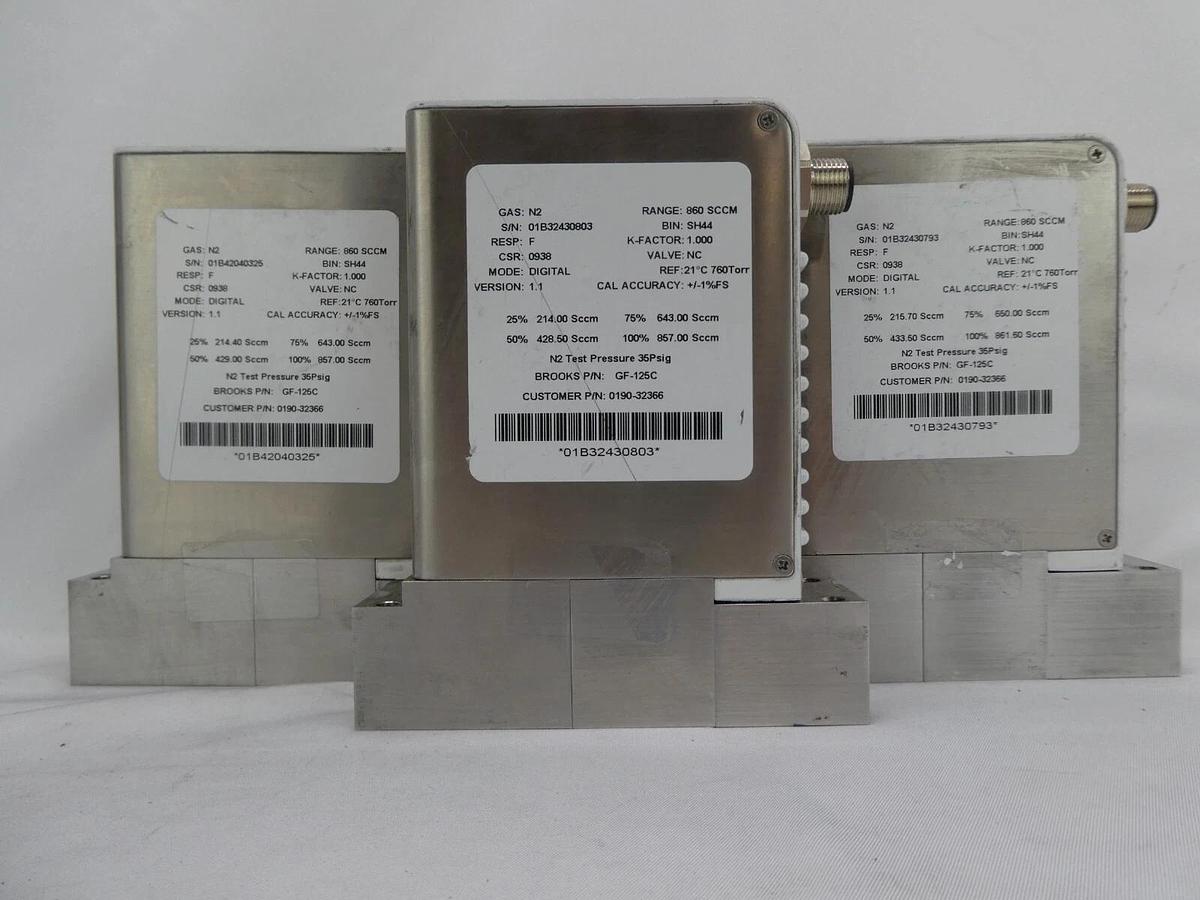 Used Brooks GF-125CXXC Mass Flow Controller MFC N2 Reseller Lot of 7 Working Surplus