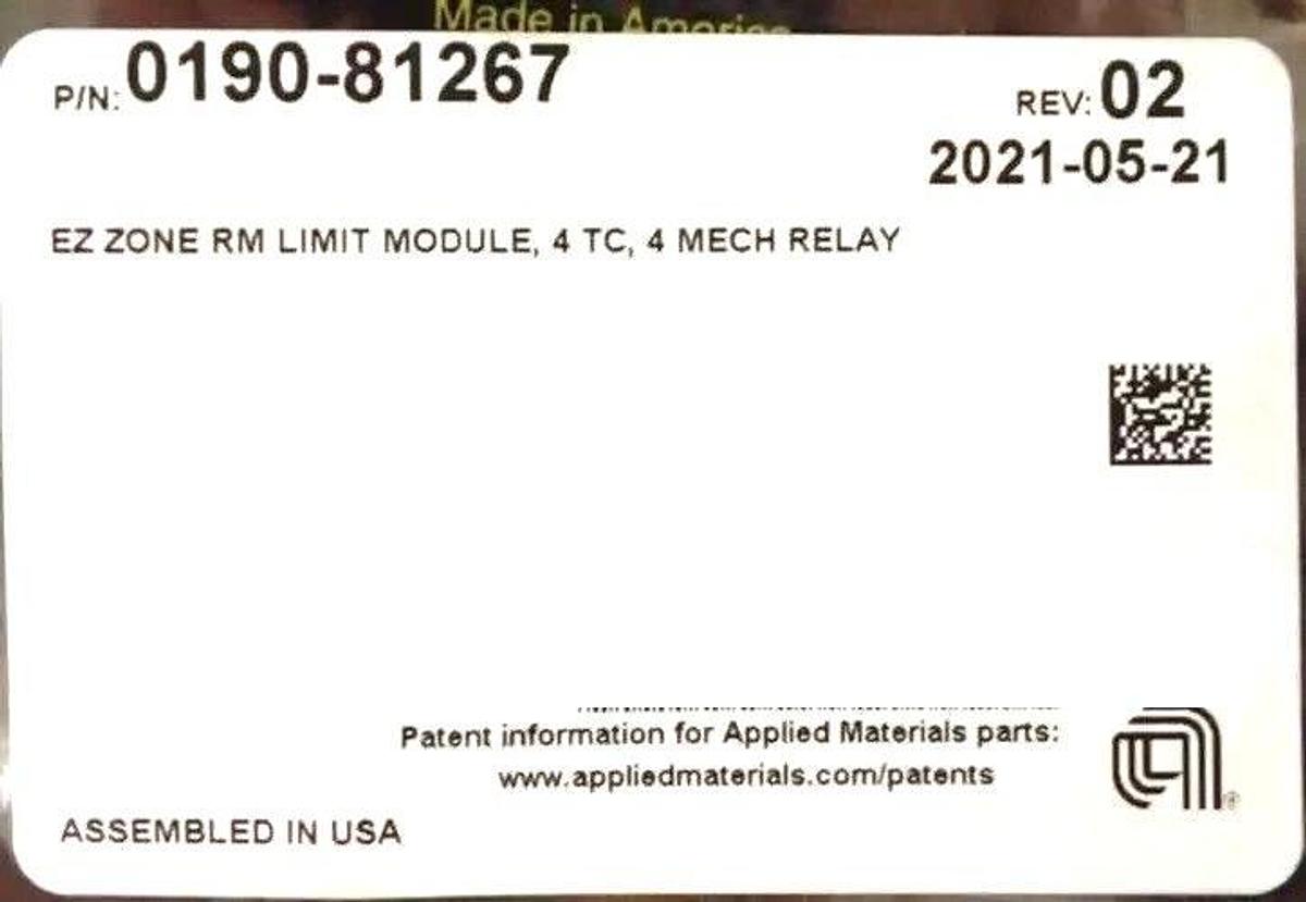 Used Watlow 0190-81267 RM Limit Control Module 4 TC 4 Mech Relay AMAT New Spare