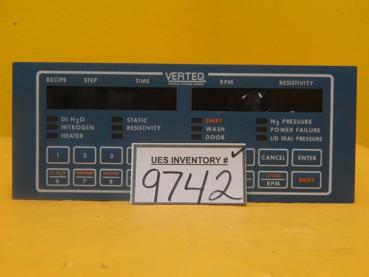 Used Verteq 1600-55A SRD Spin Rinse Dryer Controller Panel Used Working