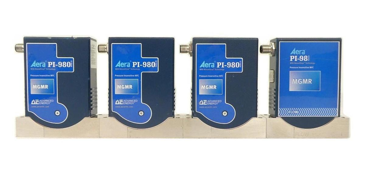 Used Aera FCPIDN980C-ABA Mass Flow Controller MFC Lot of 4 MGMR PI-980 PI-98 Working