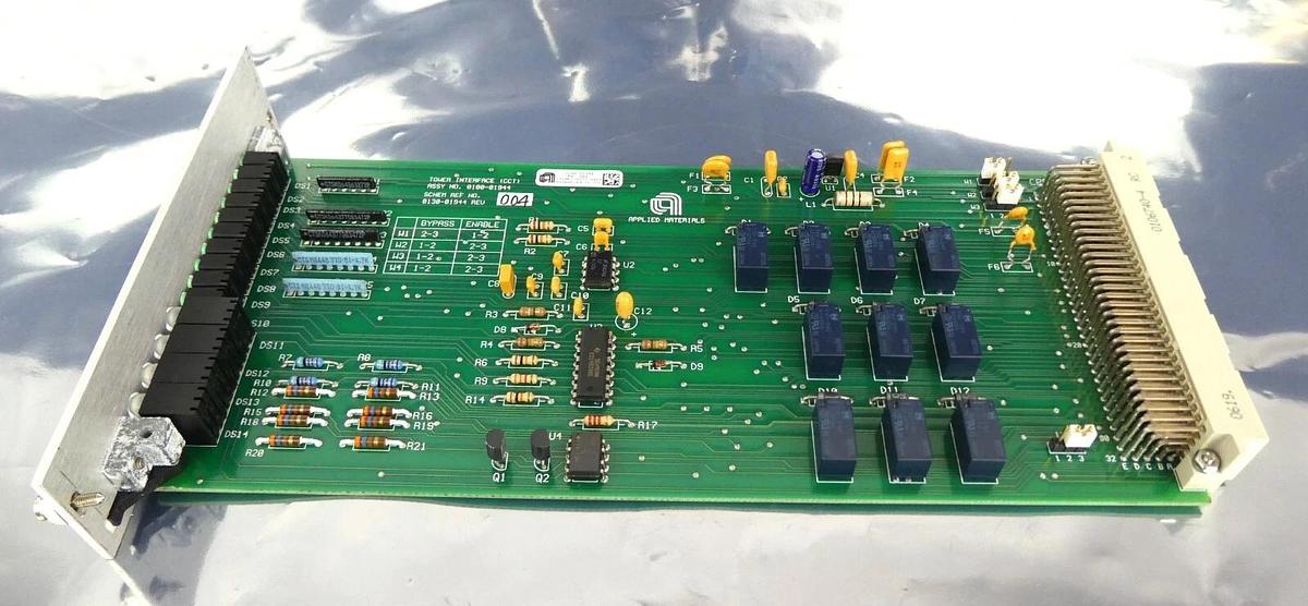 Used AMAT Applied Materials 0100-01944 Tower Interface (CCT) PCB Broken Tab Working
