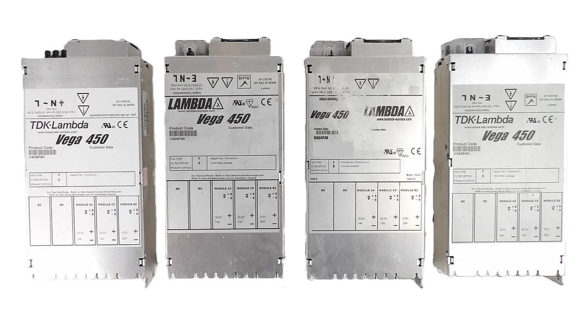 Used Lambda V404P4K Modular Power Supply Assembly Vega 450 Lot of 4 Working