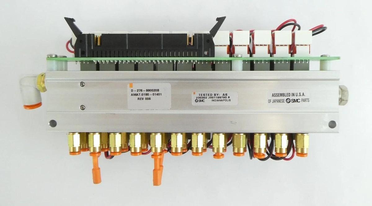 Used SMC D-276-990020B 12-Port Pneumatic Manifold AMAT 0190-01401 Lot of 4 Working