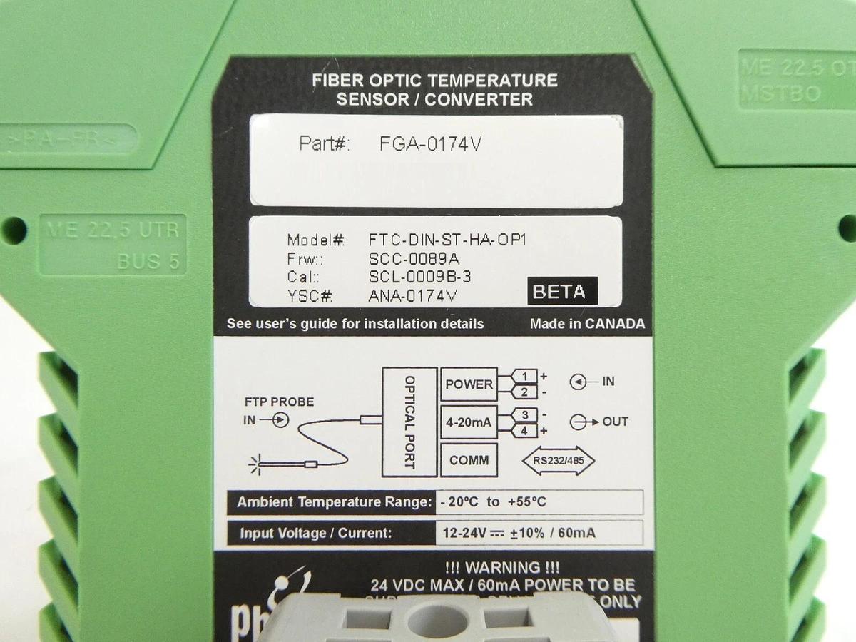 Photon Control FGA-0174V Fiber Optic Temperature Sensor Convertor Lot of 4 New
