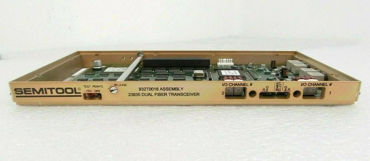 Used Semitool 932T0016-01 Dual Fiber Transceiver 23835 PCB Assembly 2601800 Rev. J