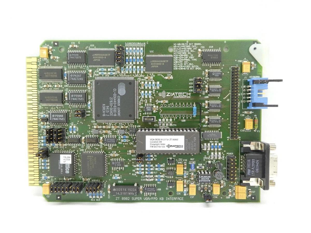 Used Ziatech ZT 8982 Super VGS/FPD KB Interface PCB Card ZT8982 Varian 350D Working