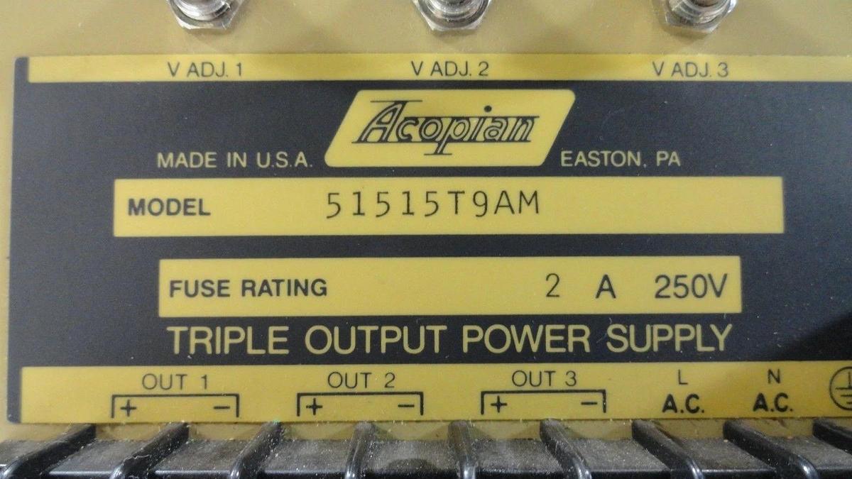 Used Acopian VTD12-250 51515T9AM Dual Tracking Power Supply Lot of 8 Used Working